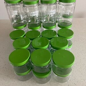 Green and Clear Storage Jars Set